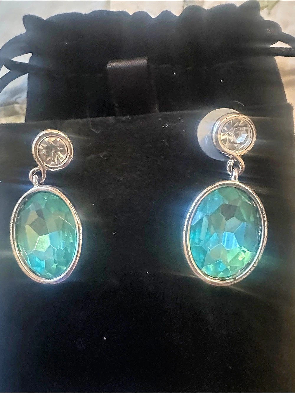 Teal green Earrings Like New